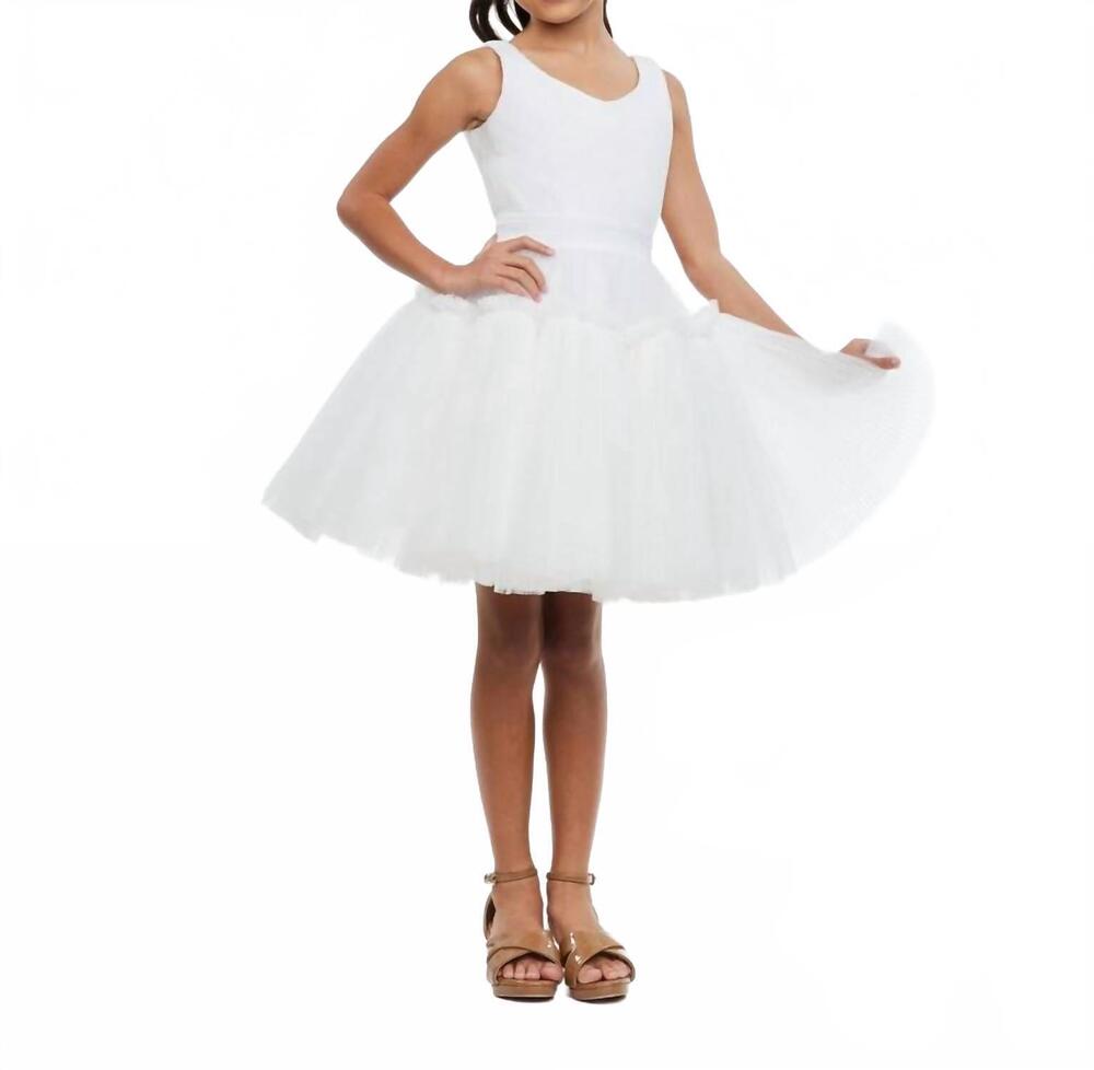 NEW ASHLEYLAUREN pleated tulle cocktail dress in ivory
